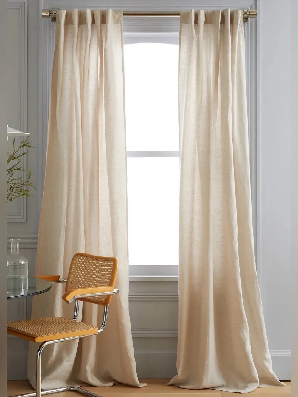 NWOT Quince European Linen Curtain - Single Panel, 48 X 96 (Flax)